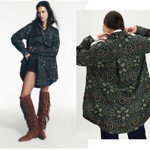 Free People Tapestry Fog Jacquard Shirt